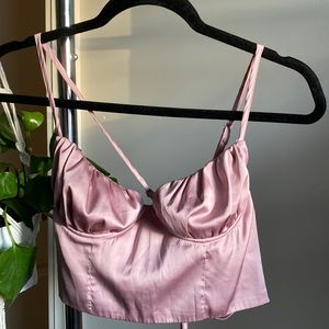 Purple Lace-back Crop Top